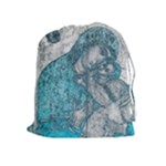 Mother Mary And Infant Jesus Christ  Blue Portrait Old Vintage Drawing Drawstring Pouches (Extra Large)