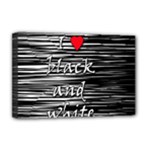 I love black and white 2 Deluxe Canvas 18  x 12  