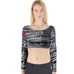 I love black and white 2 Long Sleeve Crop Top