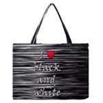 I love black and white 2 Medium Zipper Tote Bag
