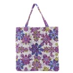 Stylized Floral Ornate Pattern Grocery Tote Bag