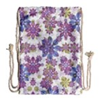 Stylized Floral Ornate Pattern Drawstring Bag (Large)