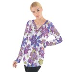Stylized Floral Ornate Women s Tie Up Tee