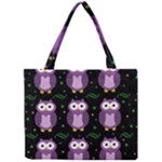 Halloween purple owls pattern Mini Tote Bag
