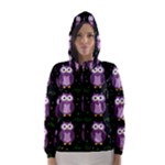 Halloween purple owls pattern Hooded Wind Breaker (Women)