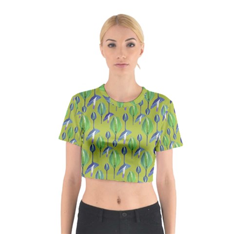 Tropical Floral Pattern Cotton Crop Top from ArtsNow.com
