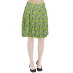 Tropical Floral Pattern Pleated Skirt