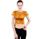 Orange decor Crew Neck Crop Top