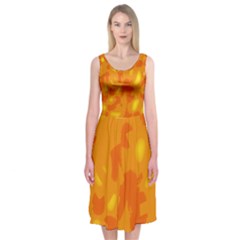 Orange decor Midi Sleeveless Dress from ArtsNow.com