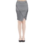 Sports Racing Chess Squares Black White Midi Wrap Pencil Skirt