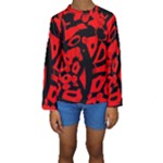 Red design Kids  Long Sleeve Swimwear