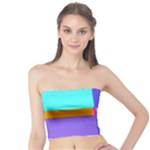Right Angle Squares Stripes Cross Colored Tube Top