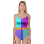 Right Angle Squares Stripes Cross Colored Camisole Leotard 