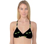 Halloween - back cat Reversible Tri Bikini Top