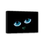 Halloween - black cat - blue eyes Mini Canvas 6  x 4 