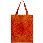 Lotus Fractal Flower Orange Yellow Zipper Classic Tote Bag