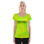 Simple yellow and green Women s Cap Sleeve Top
