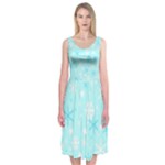Blue Xmas pattern Midi Sleeveless Dress