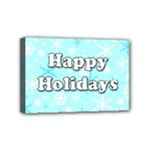 Happy holidays blue pattern Mini Canvas 6  x 4 