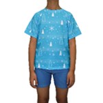 Blue Xmas Kids  Short Sleeve Swimwear