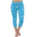 Blue Xmas Capri Winter Leggings 