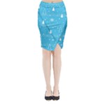 Blue Xmas Midi Wrap Pencil Skirt