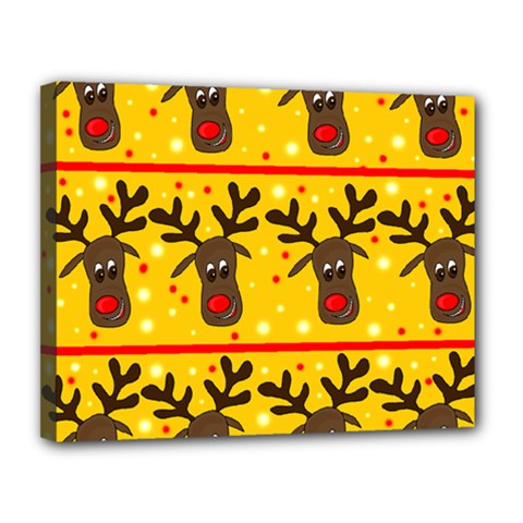 Christmas reindeer pattern Canvas 14  x 11  from ArtsNow.com