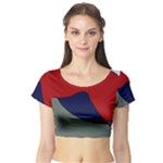 Decorative design Short Sleeve Crop Top (Tight Fit)