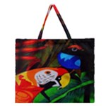 Papgei Red Bird Animal World Towel Zipper Large Tote Bag