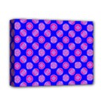 Bright Mod Pink Circles On Blue Deluxe Canvas 14  x 11 