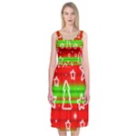 Christmas pattern Midi Sleeveless Dress