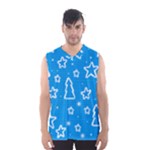 Blue decorative Xmas design Men s Basketball Tank Top