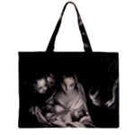 Nativity Scene Birth Of Jesus With Virgin Mary And Angels Black And White Litograph Zipper Mini Tote Bag