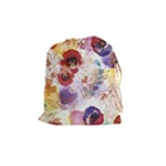 Watercolor Spring Flowers Background Drawstring Pouches (Medium) 