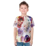 Watercolor Spring Flowers Background Kids  Cotton Tee