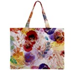 Watercolor Spring Flowers Background Zipper Mini Tote Bag