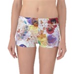 Watercolor Spring Flowers Background Boyleg Bikini Bottoms