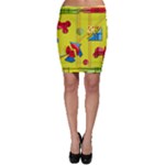 Playful day - yellow  Bodycon Skirt