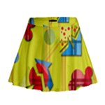 Playful day - yellow  Mini Flare Skirt