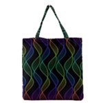 Rainbow Helix Black Grocery Tote Bag