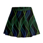 Rainbow Helix Black Mini Flare Skirt