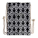 Black and white pattern Drawstring Bag (Large)