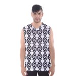 White and black elegant pattern Men s Basketball Tank Top