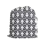White and black elegant pattern Drawstring Pouches (Extra Large)