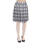 White and black elegant pattern Pleated Skirt