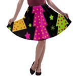 Colorful Xmas A-line Skater Skirt