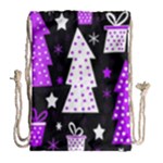 Purple Playful Xmas Drawstring Bag (Large)