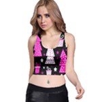 Pink playful Xmas Racer Back Crop Top