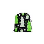 Green Playful Xmas Drawstring Pouches (XS) 