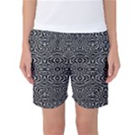 Black and White Tribal Pattern Women s Basketball Shorts